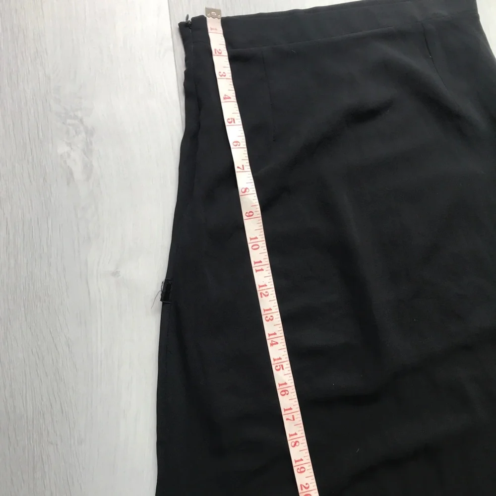 STYLE NANDA SKIRT BLACK SHEER MIDI SIDE SLITS LINER WOMENS MEDIUM